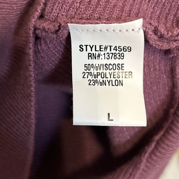 Dreamers by Debut Women's Large Purple Cropped Ribbed Sweater Comfy Colorful - Picture 4 of 7